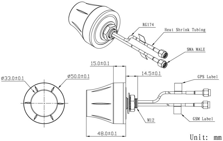 GPS+GSM Combination IOT Antenna – APB062