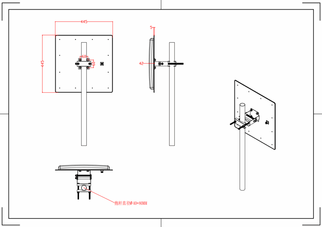 12dBi Linear Polarized UHF RFID Antenna