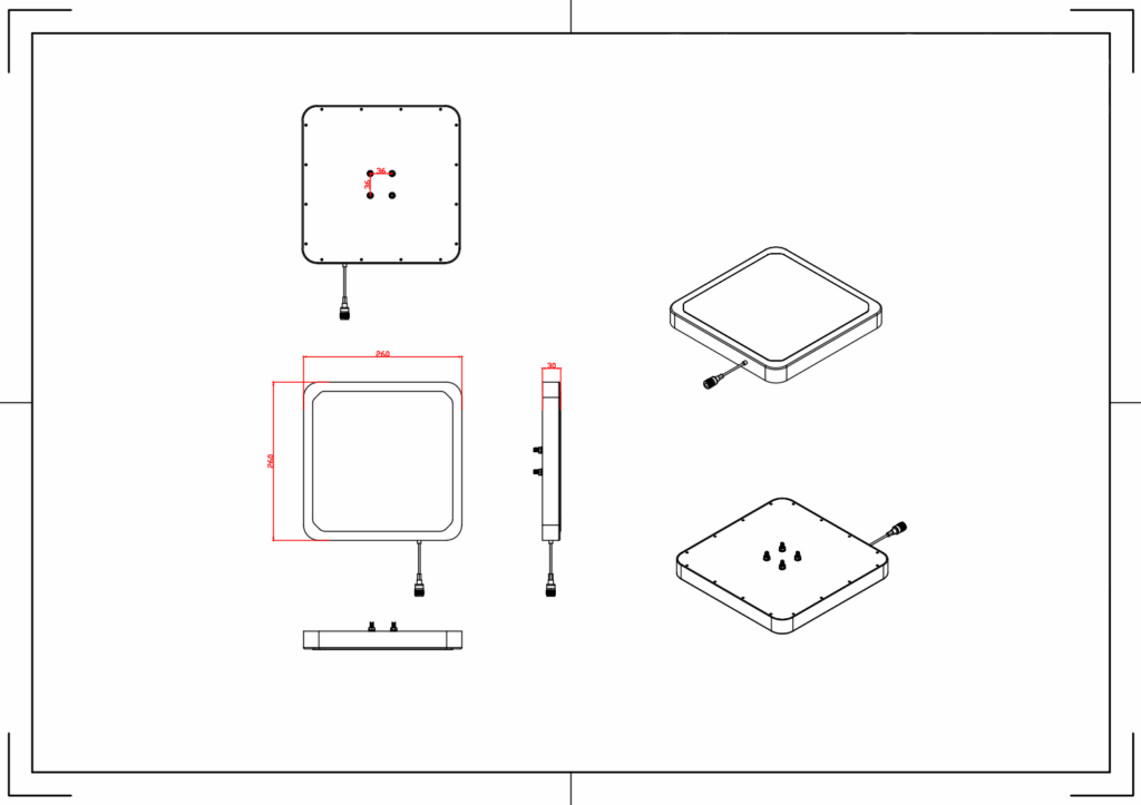 9dBi High Performance UHF RFID Reader Antenna