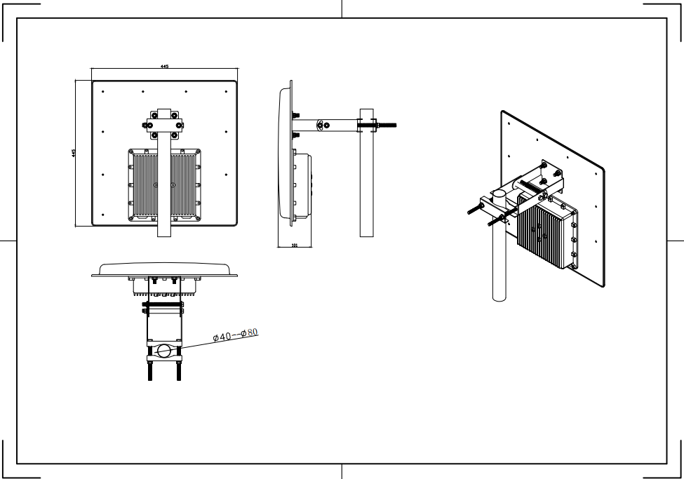 12dBi UHF RFID Reader Antenna with Enclosure