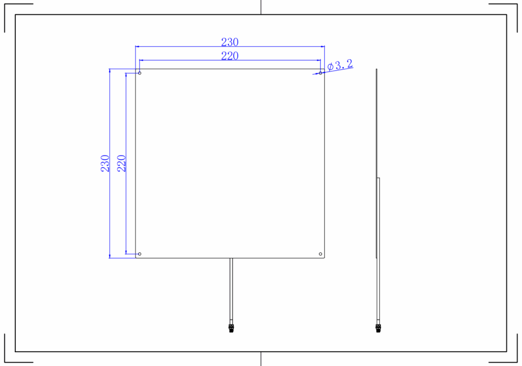 4dBi UHF PCB RFID Antenna - 230x230mm