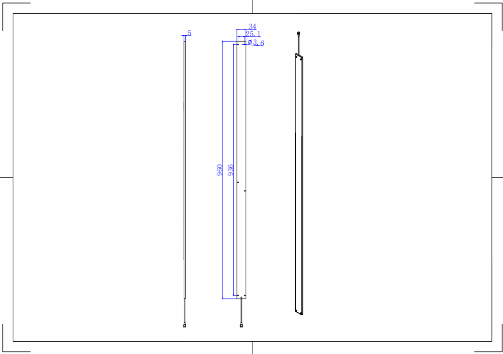 6dBi Ultra-Slim UHF RFID Antenna - 960x34x5mm