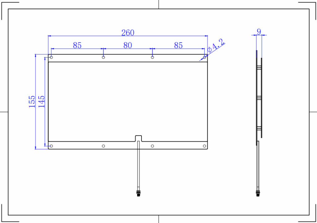 7dBi UHF RFID Narrow Beam Portal Gate Antenna – 260x155x9mm
