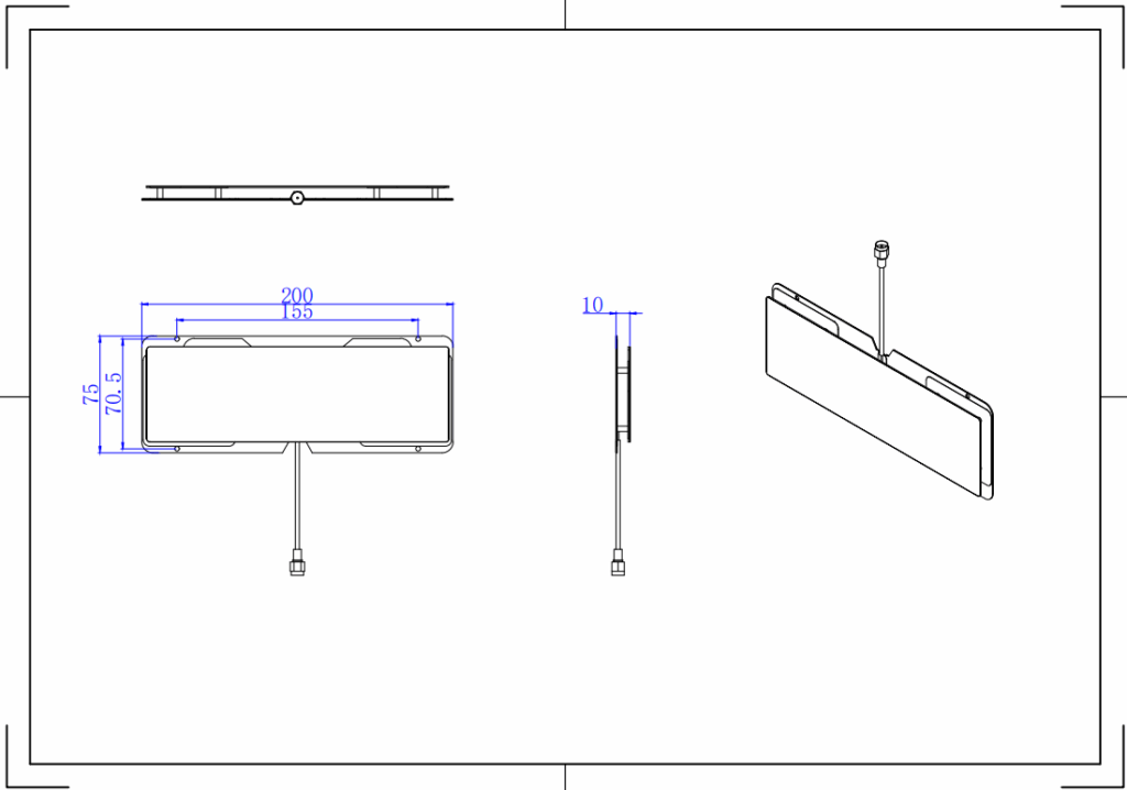 7dBi UHF RFID Narrow Beam Smart Cabinet Antenna – 200x75x10mm