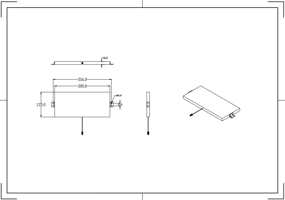 8dBi UHF RFID Narrow Beam Smart Shelf Antenna – 300x135x16mm