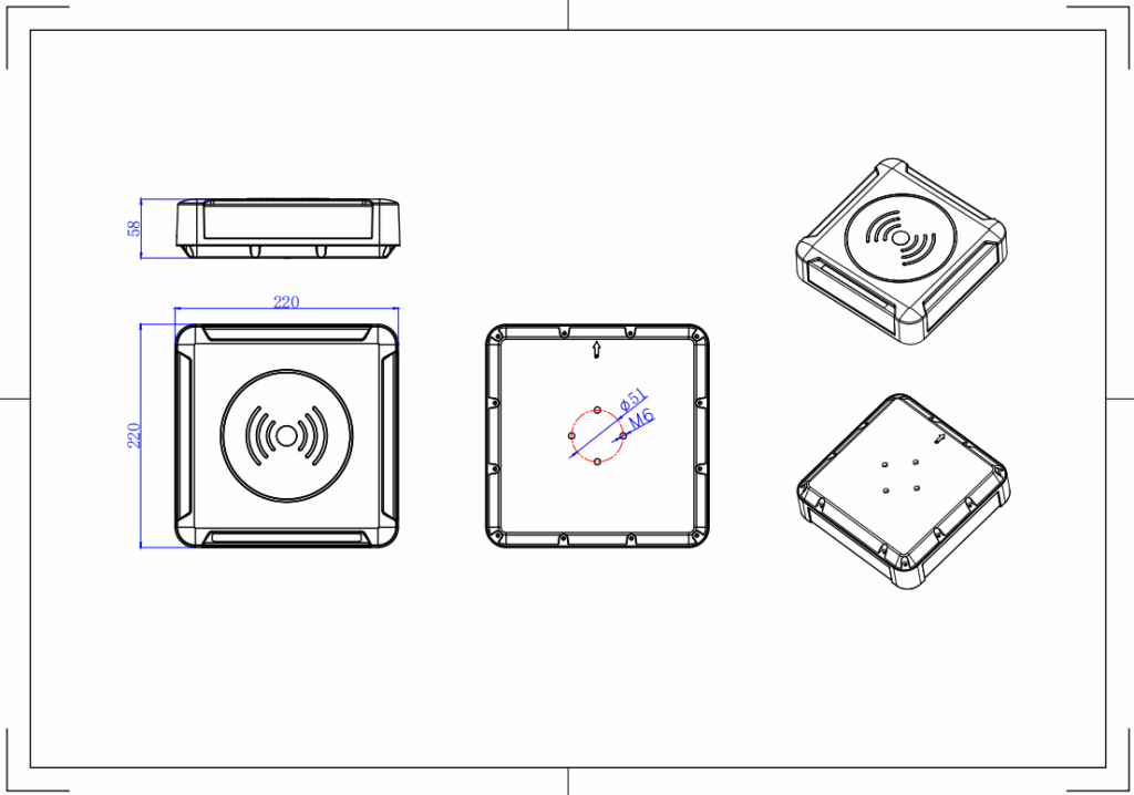 8dBi UHF RFID Vehicle Tracking Integrated Reader Antenna