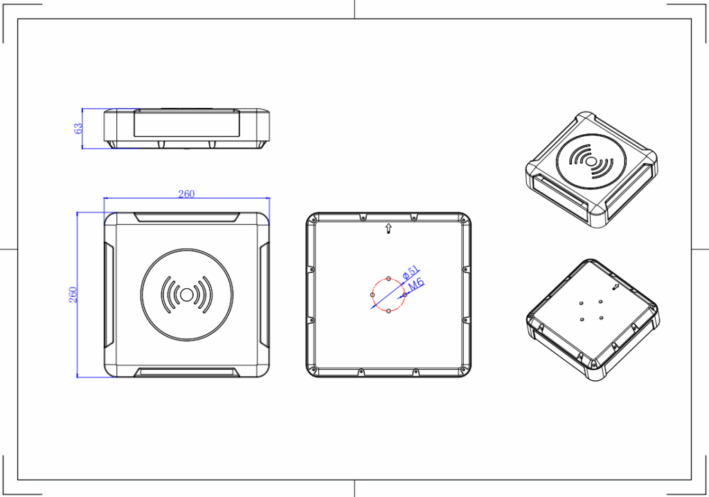 9dBi UHF RFID High Performance Integrated Reader Antenna