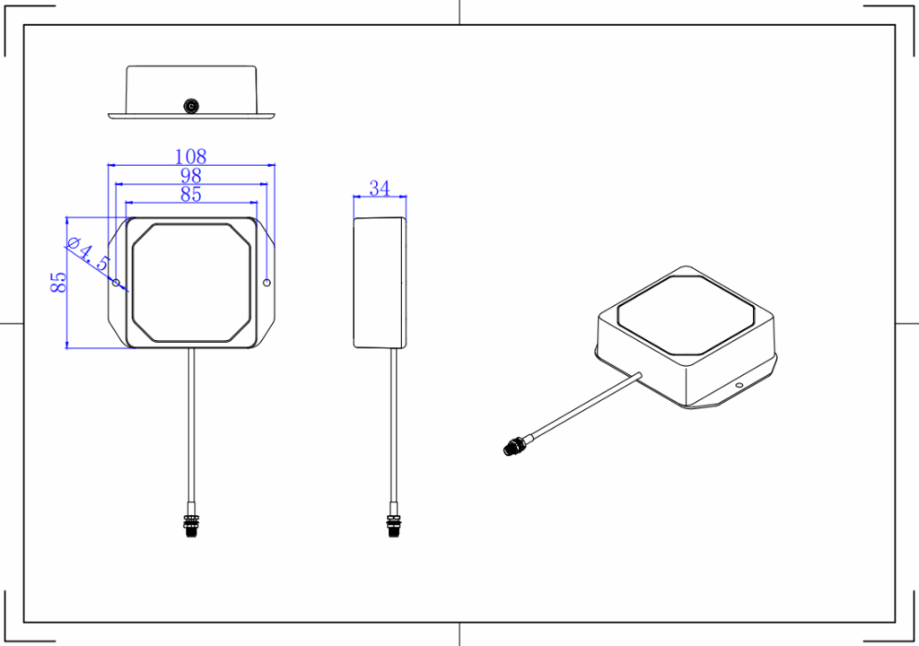 Compact UHF RFID Antenna - 85x85mm