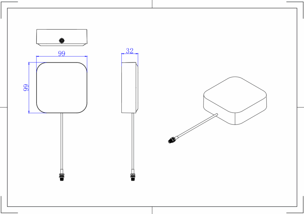 Small UHF RFID Panel Antenna - 99x99mm