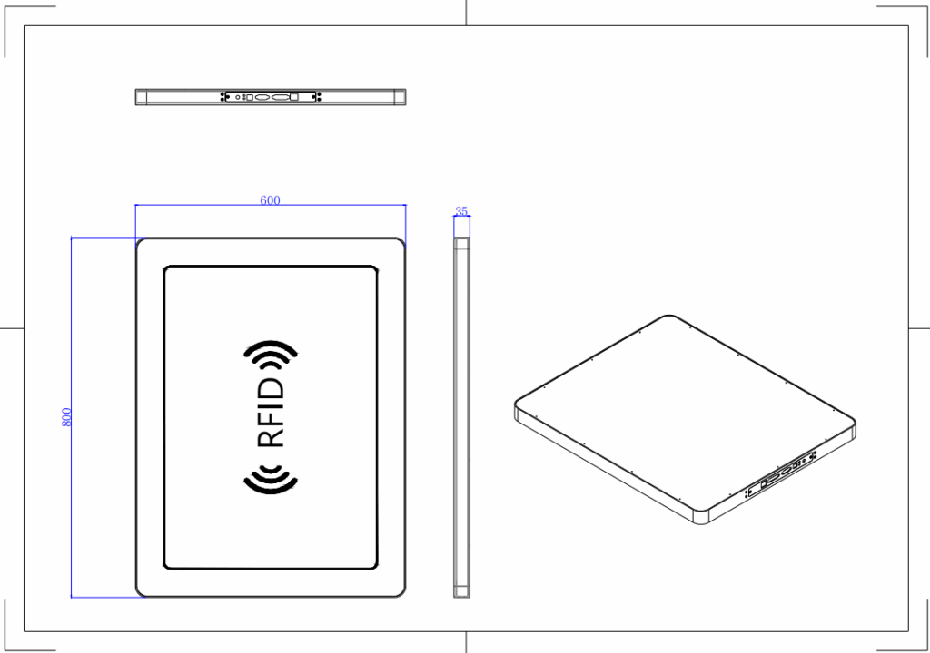 UHF RFID Large Inventory Pad Antenna - 800x600x35mm