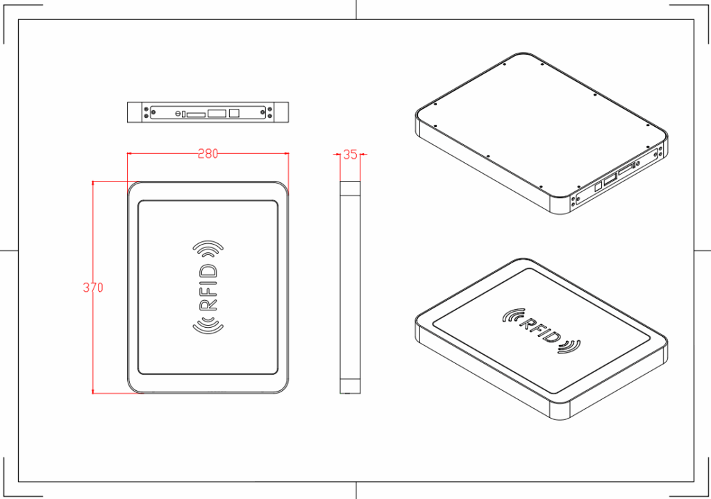 UHF RFID POS (Point-of-Sale) Antenna - 370x280x35mm