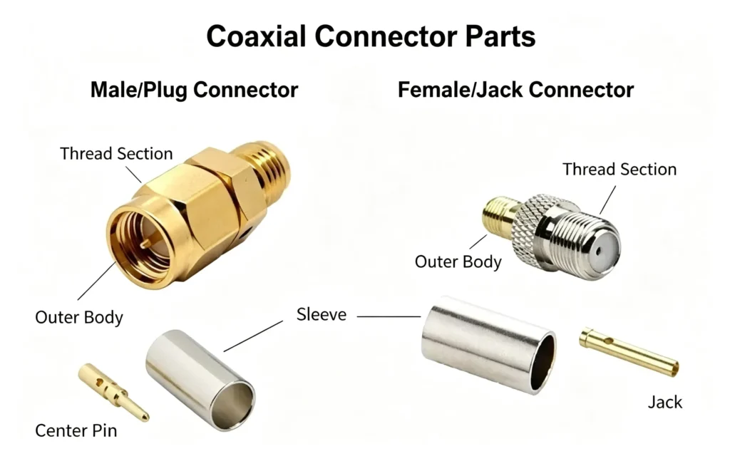 Coaxial connector parts